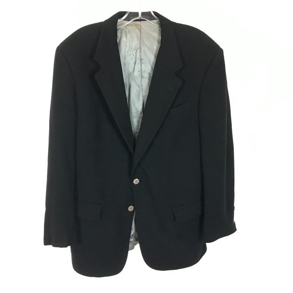 Mens Size 43 Burberrys Black Vintage Pure Mongolian Cashmere Blazer Jacket